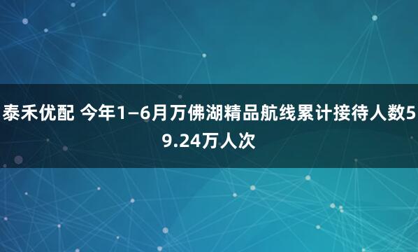 泰禾优配 今年1—6月万佛湖精品航线累计接待人数59.24万人次